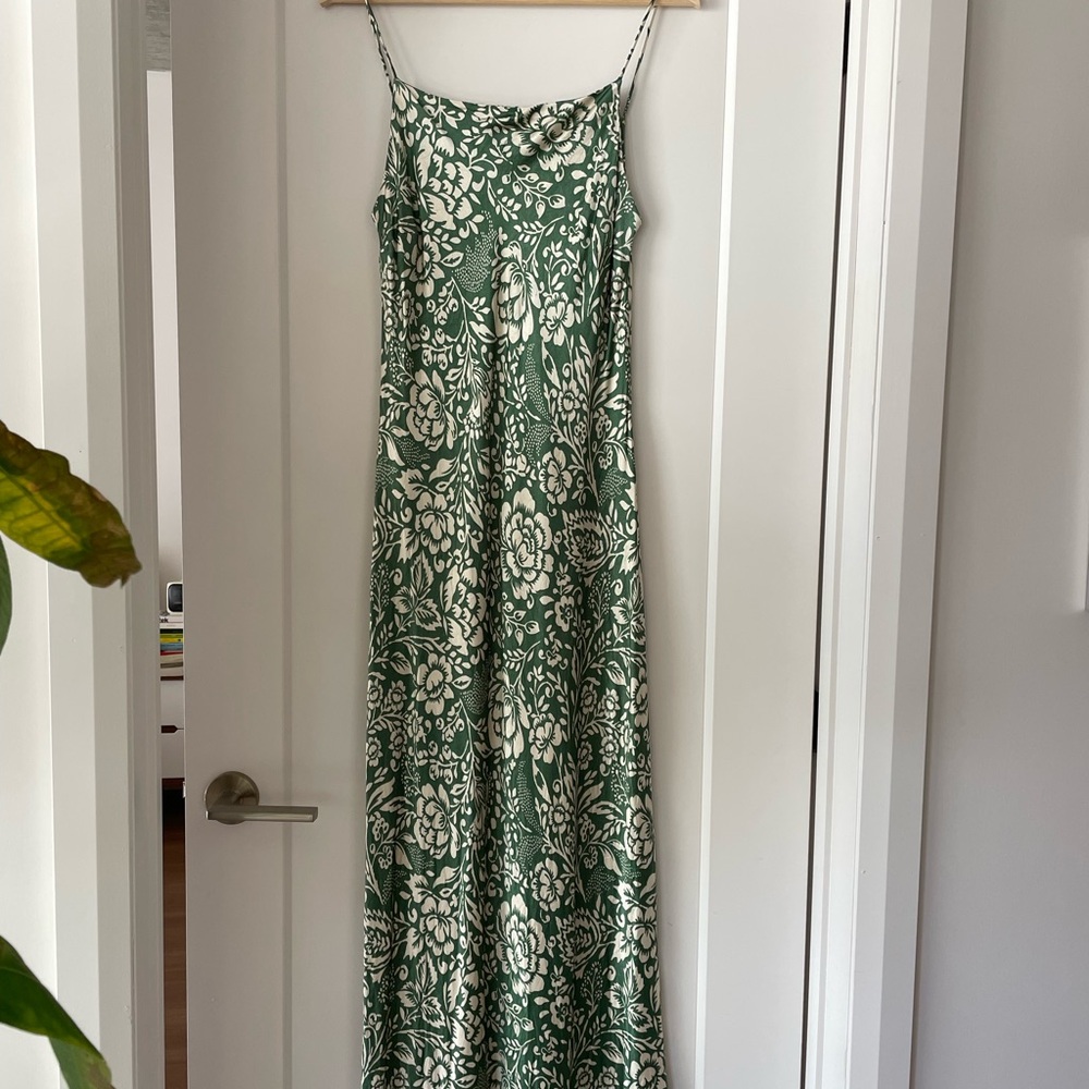 Zara Green and Cream Floral Dress